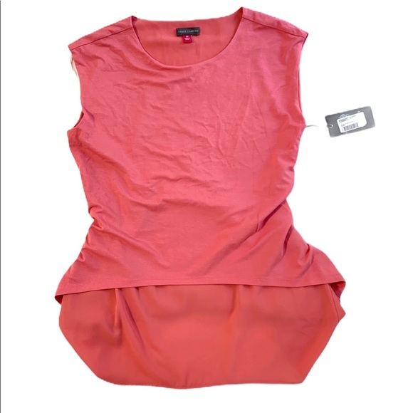 Vince Camuto Mixed Media Tunic Top Rose​ - Picture 6 of 11